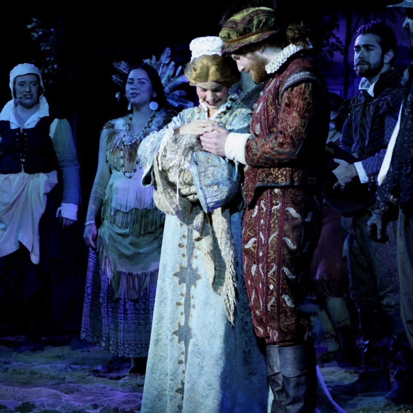 Brennan Gordon Metz with castmates in The Lost Colony